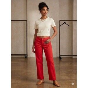 Wild Fable Low Rise Baggy Jeans Womens Sz 14 Red Y2K Inspired Indie Streetwear
